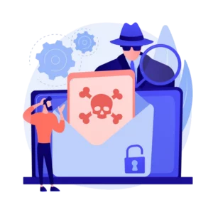 Illustration of malware removal and antivirus protection with ethical support